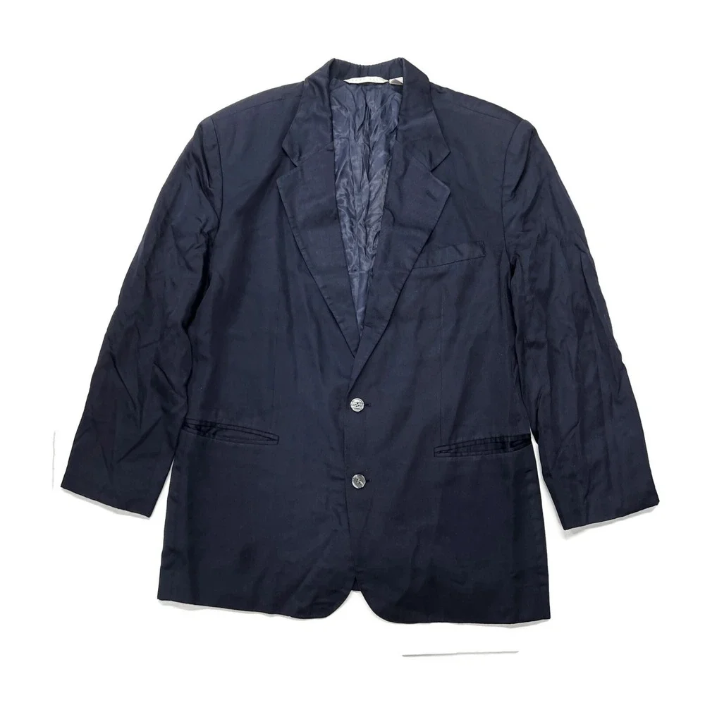 Perry Ellis Blazer Mens Medium Blue Business Casual Rayon Formal Wedding Classic